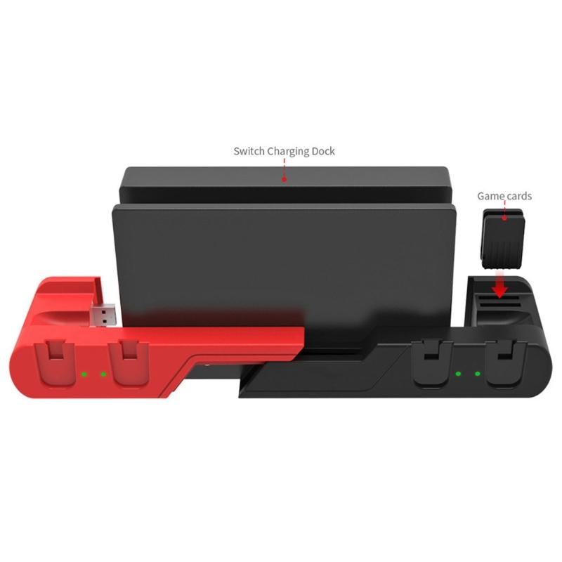Multiple Angles Gamepad Charger Stand with Overheating Protections Compact Charging Stations Easy Carrying for Switches