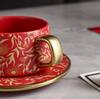 Luxury Gilded Mandala Flower Ceramic Coffee Cup Saucer Exquisite Afternoon Tea Dessert Mug Home Breakfast Milk Cup Couple's Mug