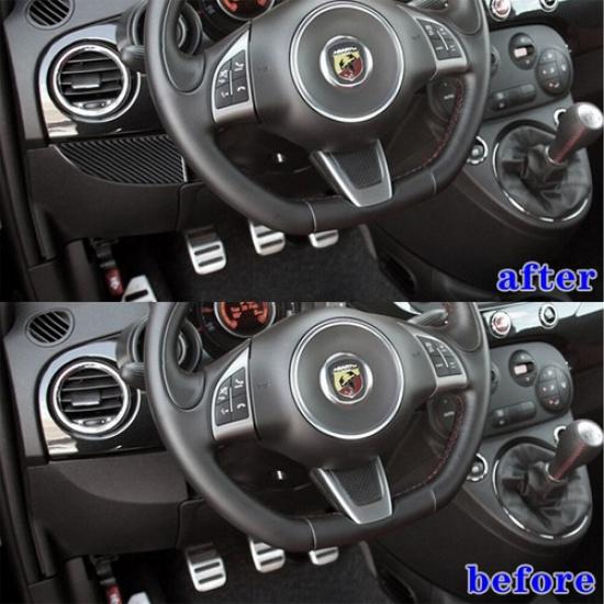 Carbon Fiber Interior Below Driver Side Air Vent Cover Trim For 2012-15 Fiat 500