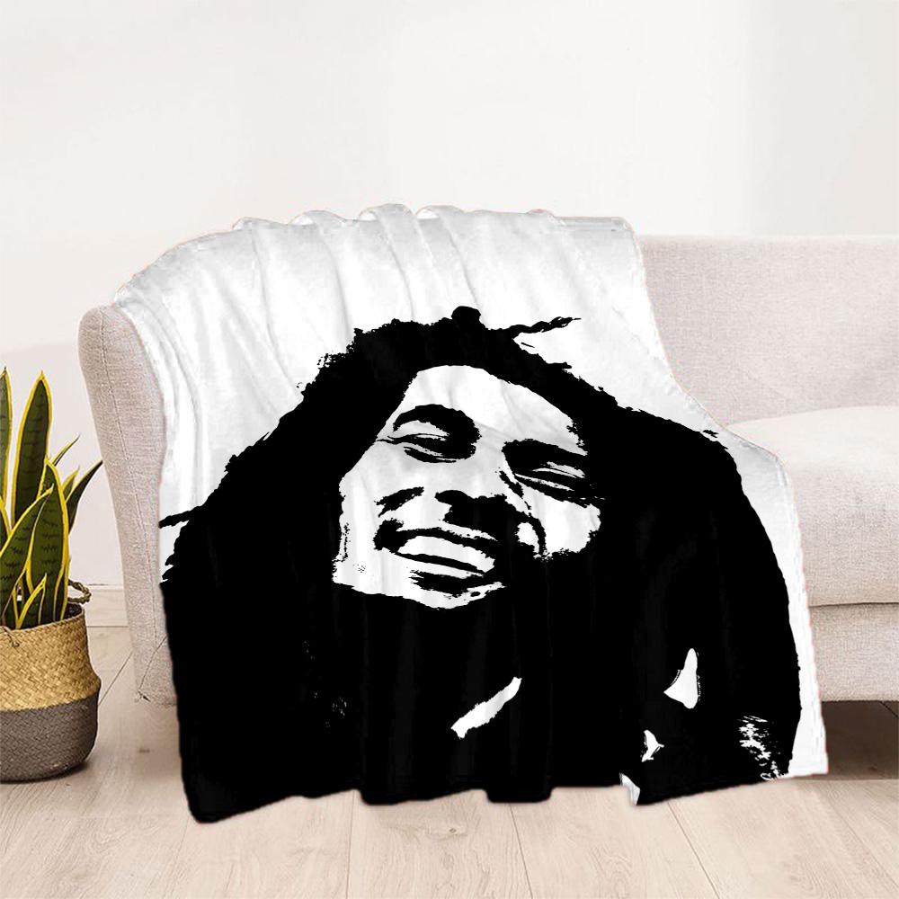 Bob Marley Rasta Blanket Durable Comfort Perfect For Chair Livingroom Sofa Four Seasons Universal Playful Design Birthday Christmas Gift Blanket
