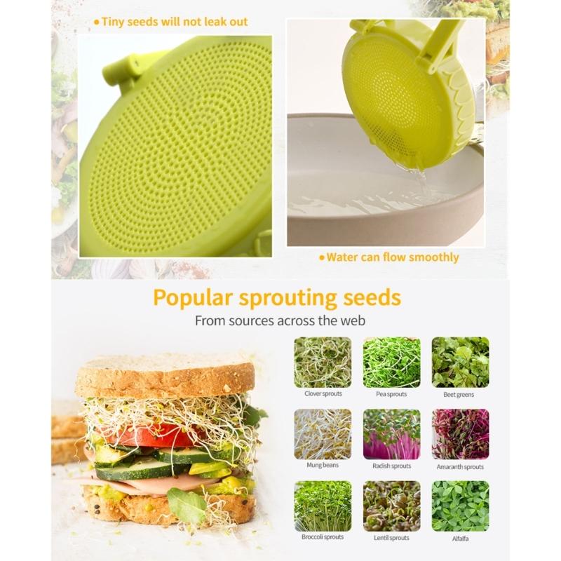 Seedling Germination Cover With Support Stand For Mason Jar Fast Sprouting Lightweight For Indoor Hydroponic Gardening