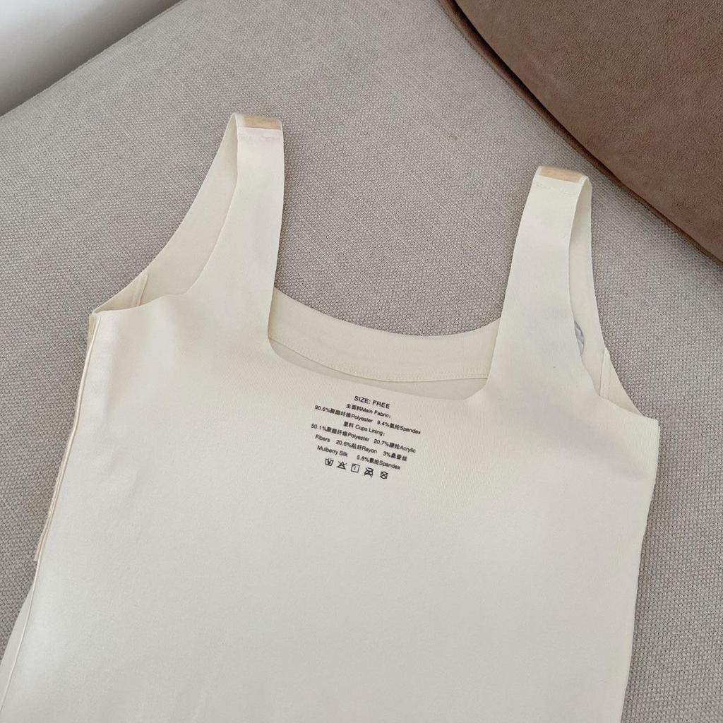 Kašmírově hedvábná bezešvá dámská zeštíhlující vesta s pevnými košíčky