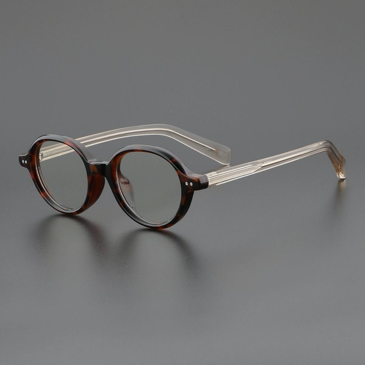 

Oval Glasses for Women Retro Acetate Vintage Glasses Frame Optical Round Men Female Brown Green Clear Lens Unisex цветной печати леопарда