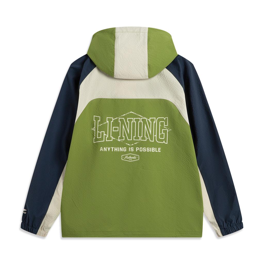 Li Ning Sports Lifestyle Series American Retro Fashion Versatile Casual Early Spring Spliced Hooded Sun Protection Windbreaker Men Outerwear AFDV431-4