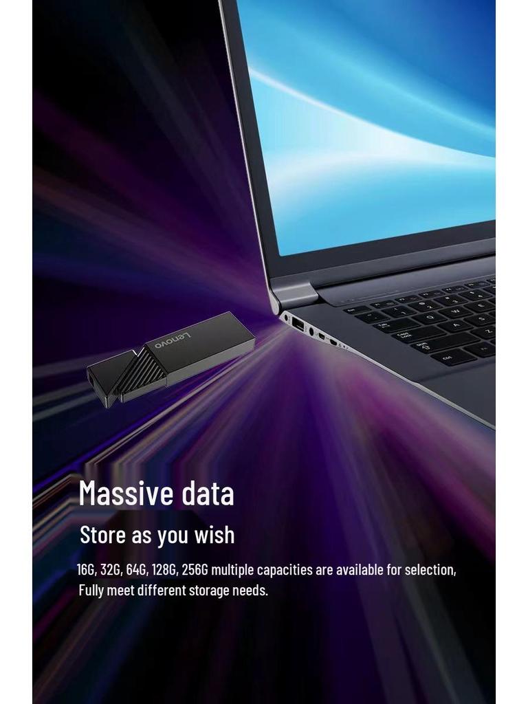 Lenovo High-Speed USB Drive LD310: 8GB, 16GB, 32GB, 128GB Options - Ideal for Business, Mobile, Wedding Gifts, Engravable
