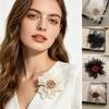 Women Brooch Mesh Yarn Feather Rose Flower Decor Scarf Decorative Lapel Pin Collars Hats Bags Coats Scarves Bag Decoration