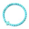 Noter New Cross Beaded Bracelet Women Men 6mm Howlite Stone Prayer Meditation Healing Energy Braslet 4 Colors Options Handmade