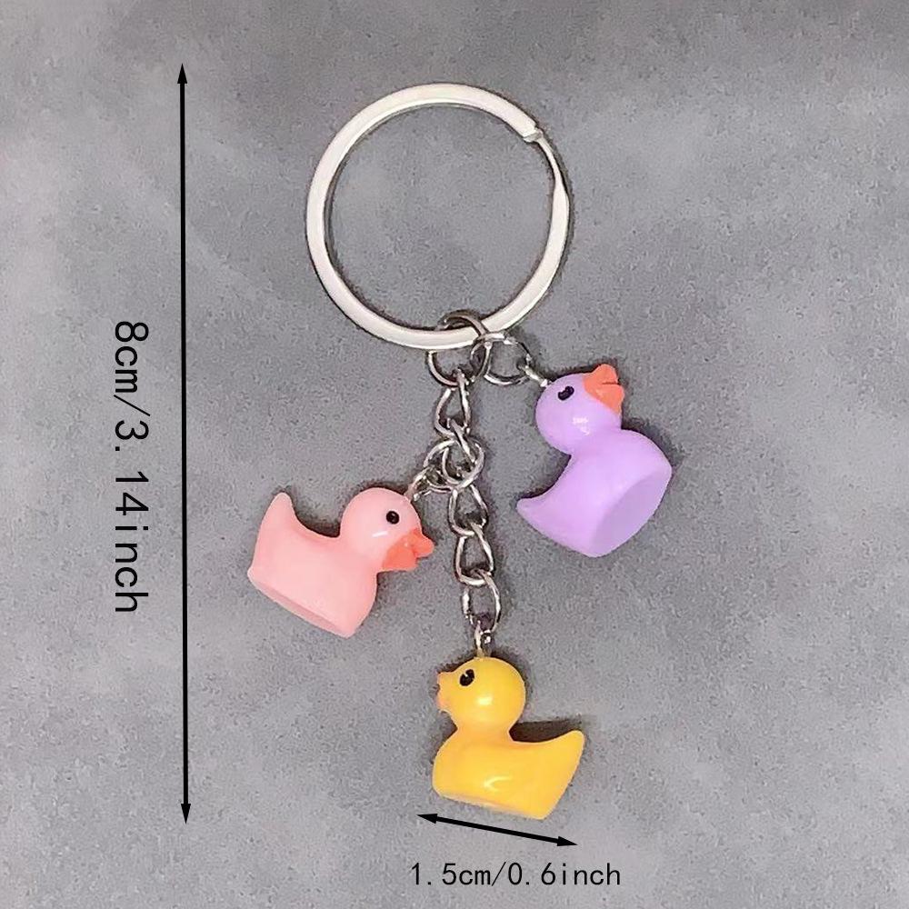 Simple Resin Duck Keychain Animal Pendant Bag Accessories for Women Couple Family Keychain Pendant