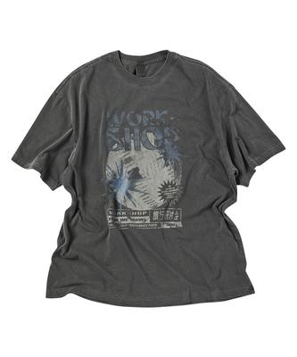TRAVEL Mirror Ball Pigment Short Sleeve T-Shirt Black Charcoal