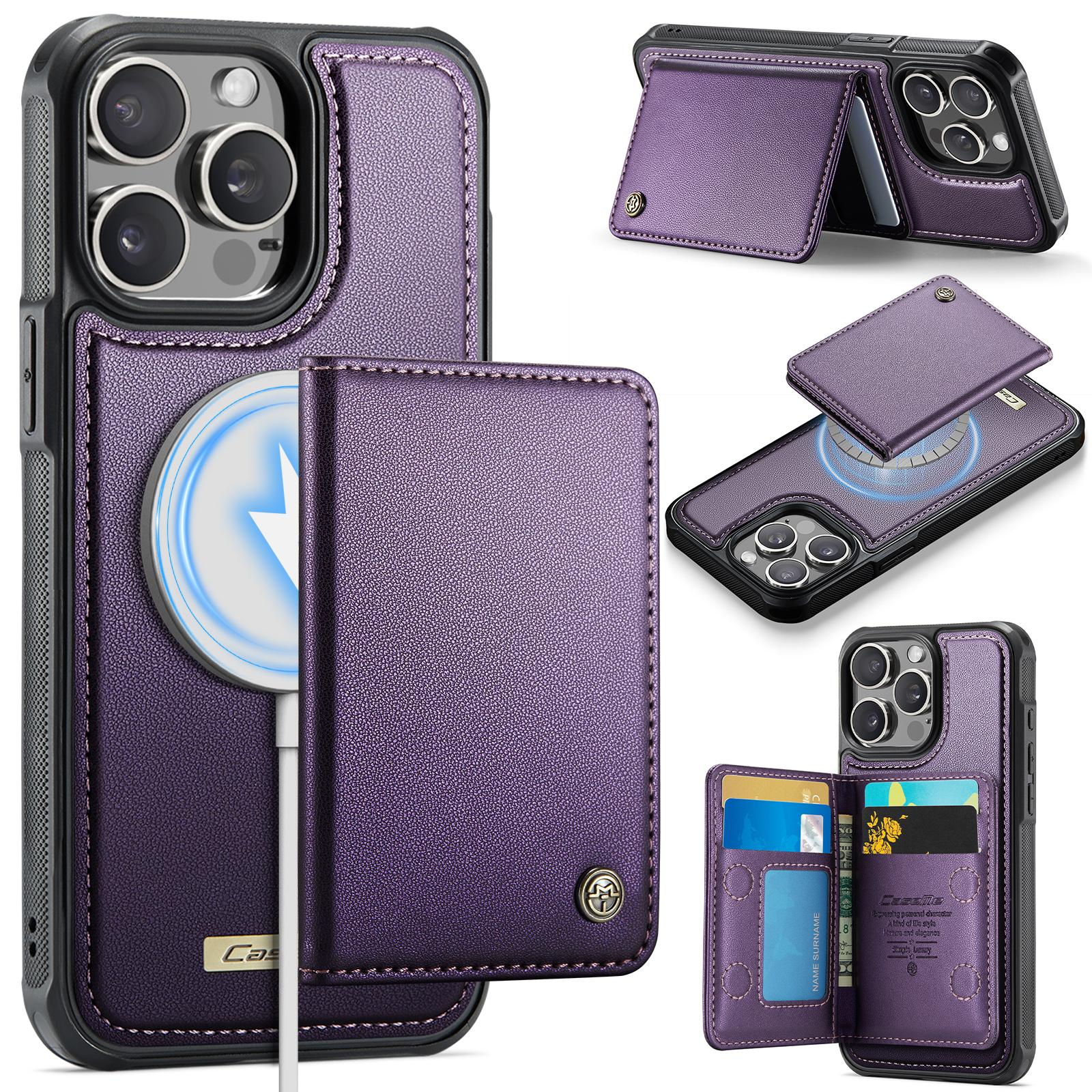 For iPhone 14 Pro Magnetic Case CASEME ME80 Series Leather PC TPU Phone Cover with Detachable Wallet