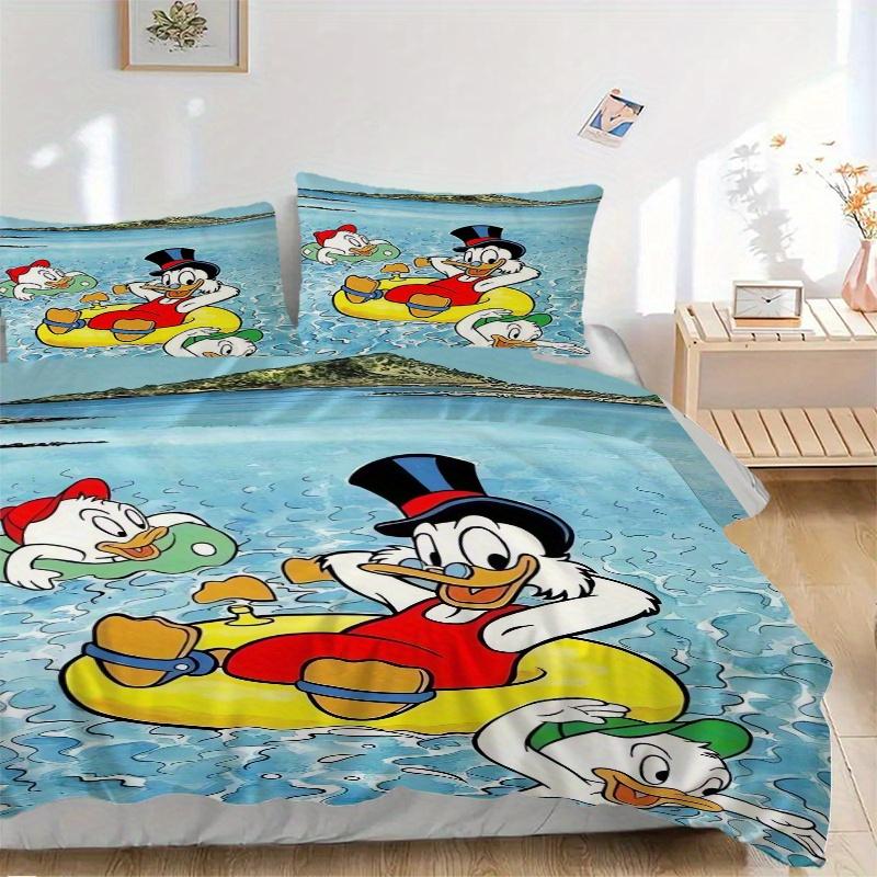 

3pcs Disney Duck Family Bedding Set - 1 Soft Quilt Cover + 2 Pillowcases, Machine Washable - Suitable for All Seasons, Perfect Gift for Family an 135x200cm