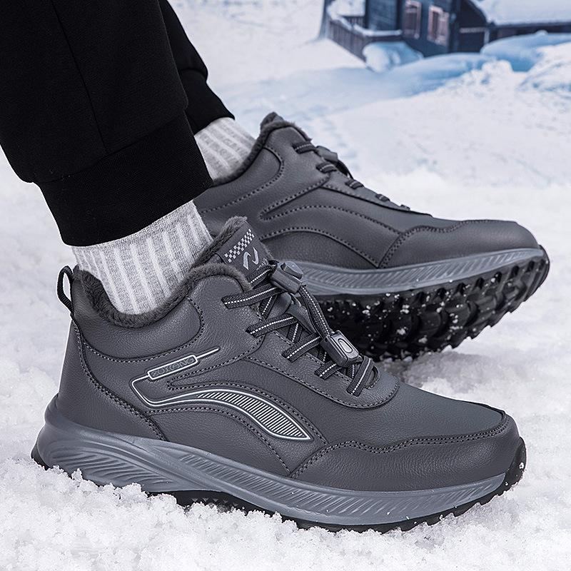 Women's Fleece-Lined Winter Walking Shoes - Warm, Non-Slip, Soft Sole, Waterproof, Ideal for Middle-Aged & Elderly