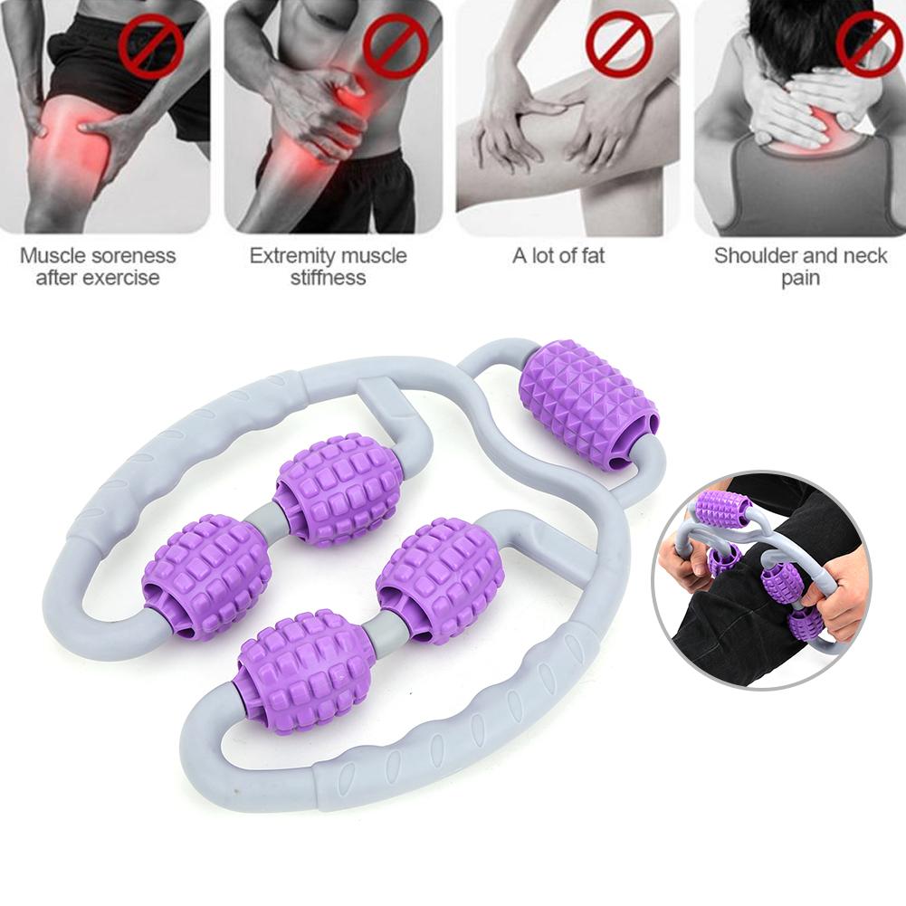Clamp Leg Massager Handheld 360 Degree All Surrounded Massage Relax Calf Muscle Yoga Fitness Equipmentpurple