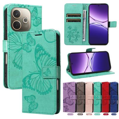Capa de Celular Grande Borboleta Para Oppo A5 A5X A5 Pro A5M A3 A3X A3 Pro 4G 5G Carteira Flip Magnética Cartão Couro Livro de Telefone Capa Funda