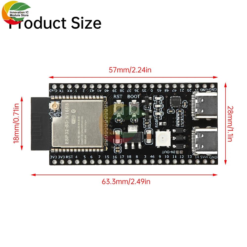 ESP32-S3 2.4GHz WiFi Bluetooth Module ESP32-S3-N16R8 N8R2 Development Board CORE Board Type-C ESP32 S3