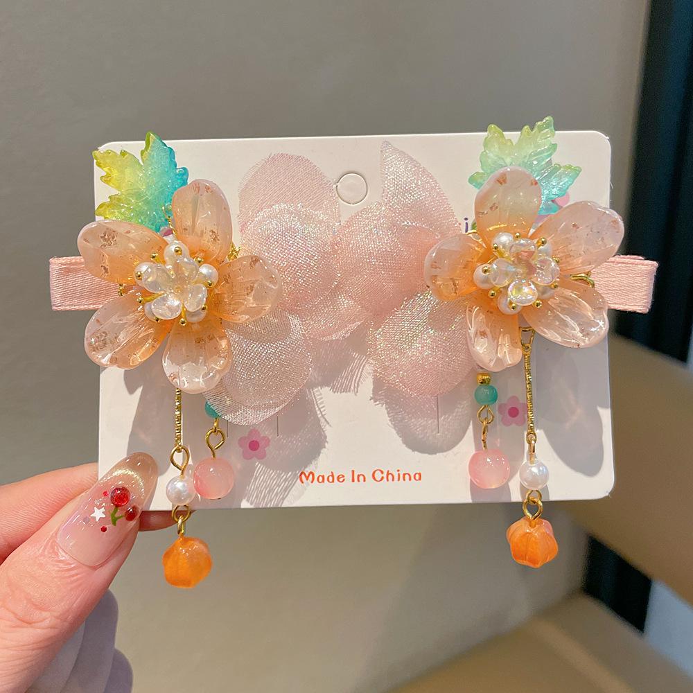 Chinese Style Hanfu Hairpin Set for Girls - Includes Hair Clips, Swaying Tassels, and Butterfly Accessories