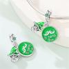 925 Silver St Patricks Day Lucky Charm Green Clover Pendant Bead for Women DIY Jewelry Necklace Bracelet Gift