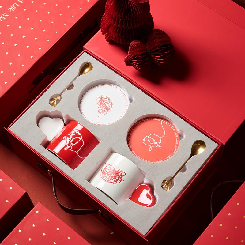 Meet Couples Slowly Ceramic Mug To Cup Gift Box High Value Mug Wedding Event Souvenir