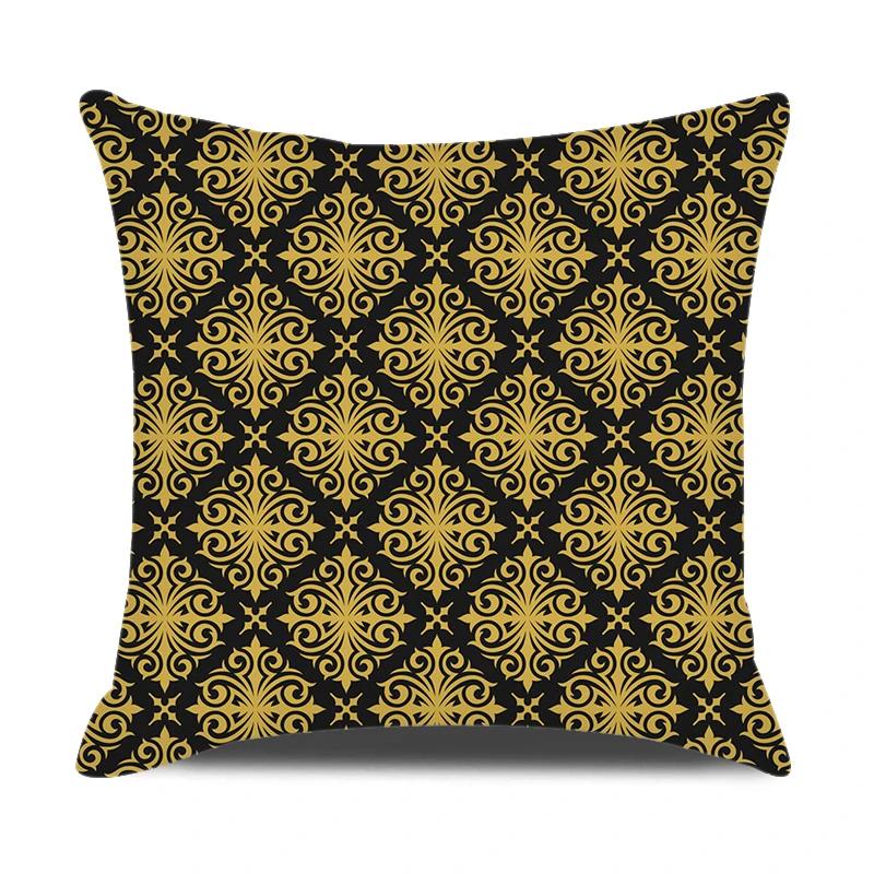 European Style Home Decorative Cushion Cover 18X18 Inches Geometric Printed Throw Pillowcase Baroque Decor Pillow Cover For Sofa