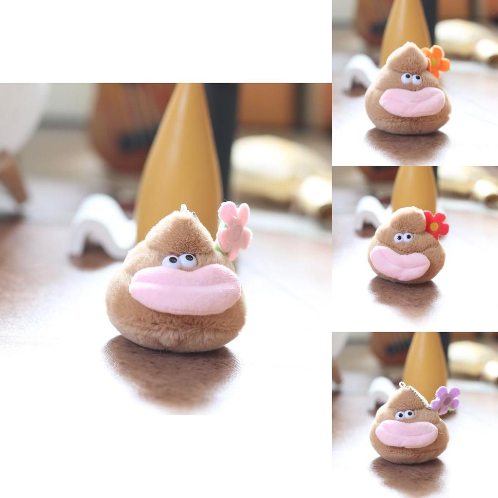 Pp Cotton Short Plush Poop Keychain Sausage Lips Backpack Charm Gift For Teens