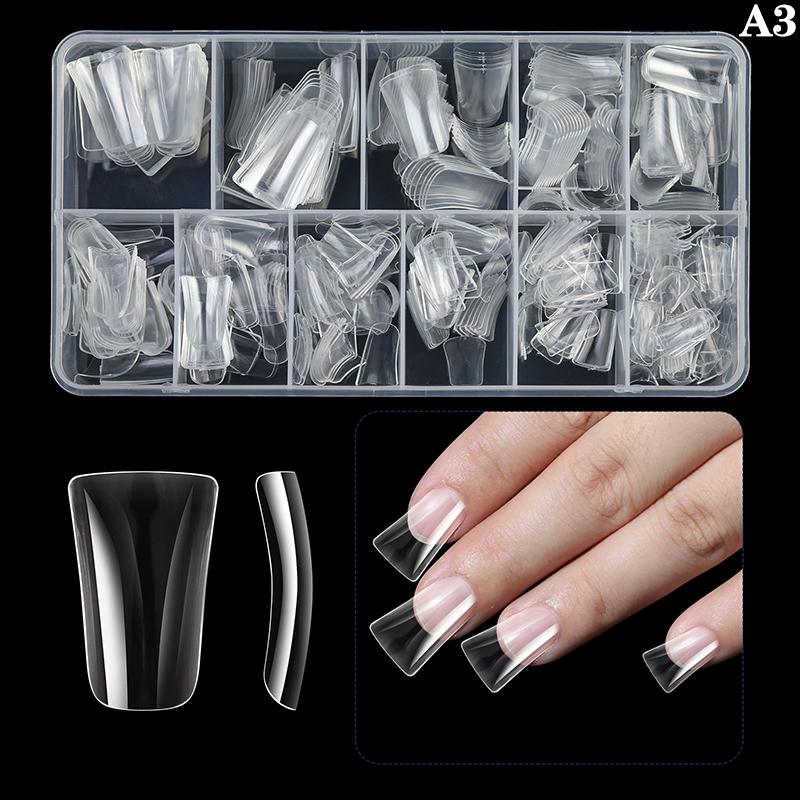504Pcs Duck Nail Tips For Acrylic Nails Half Cover False Nails Short Duck Tip Nails Curved French Fake Nail Extension Tips A3