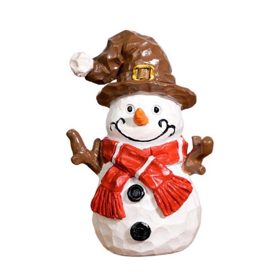 Santa Claus Snowman Resin Figurine Christmas Tabletop Decoration for Home Office Desk Festive Holiday Gift