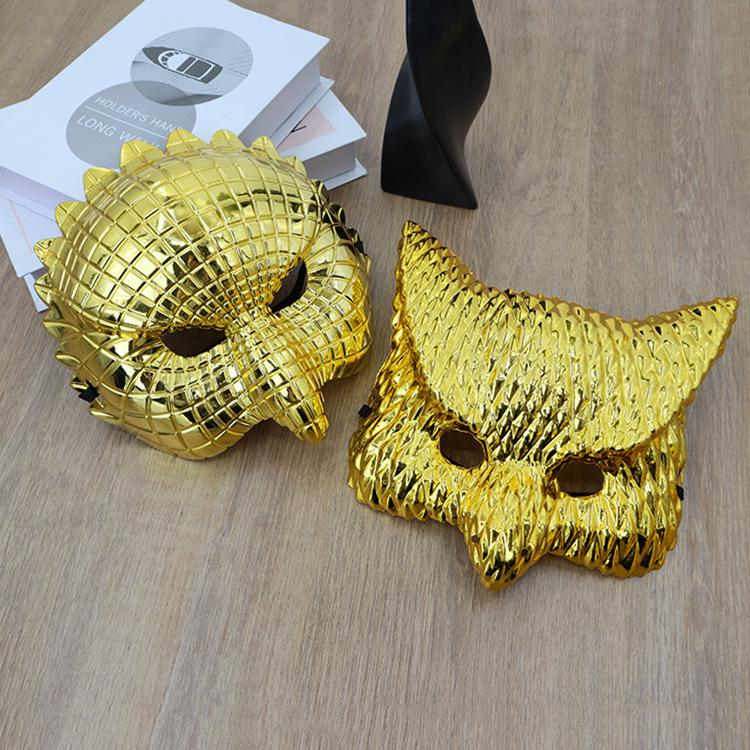 Electroplated Gold Animal Half-Face Mask for Halloween Masquerade Party