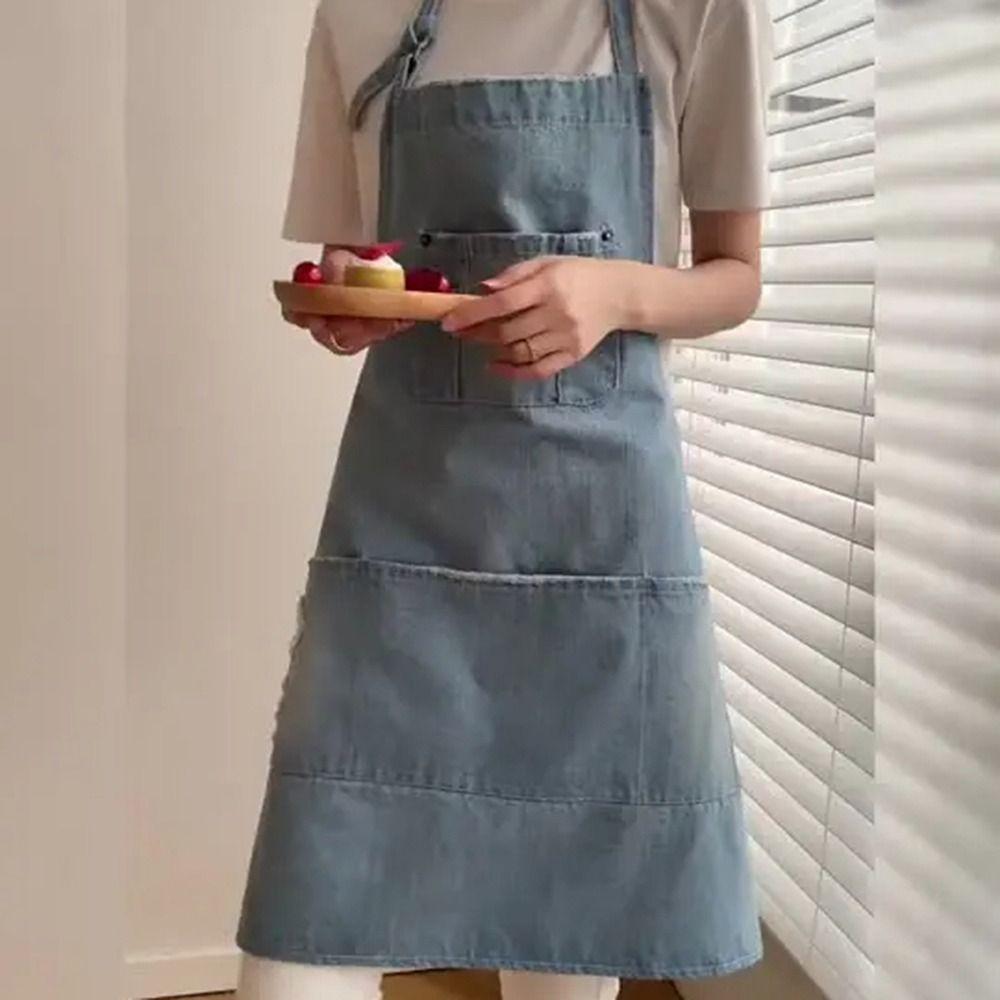 Unisex Kitchen Cooking Apron Oil-Proof Waiter Extended Aprons Barber Work Clothes  Restaurant Use