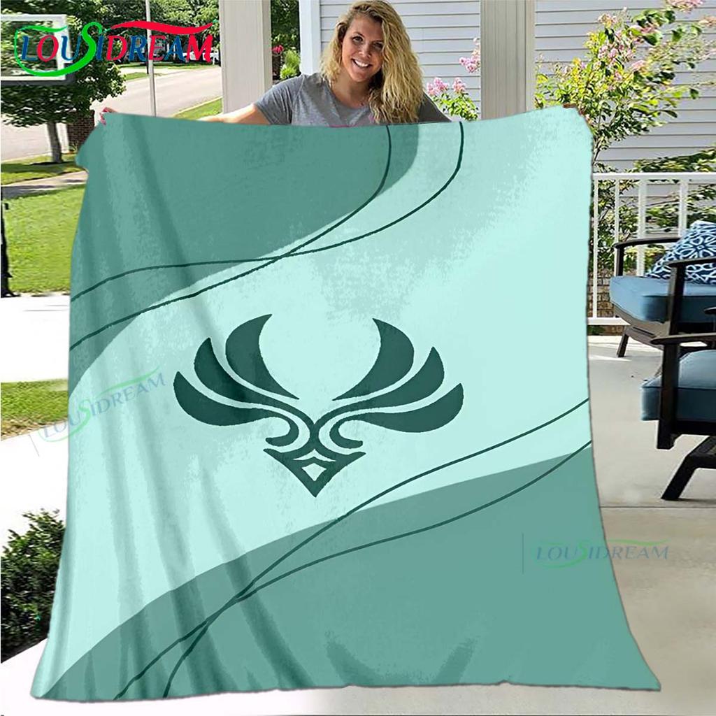 Hot Genshin Impact Runes Pattern Blanket Flannel Thin Blanket Portable Home Travel Office Lunch Break Blanket Birthday Gift