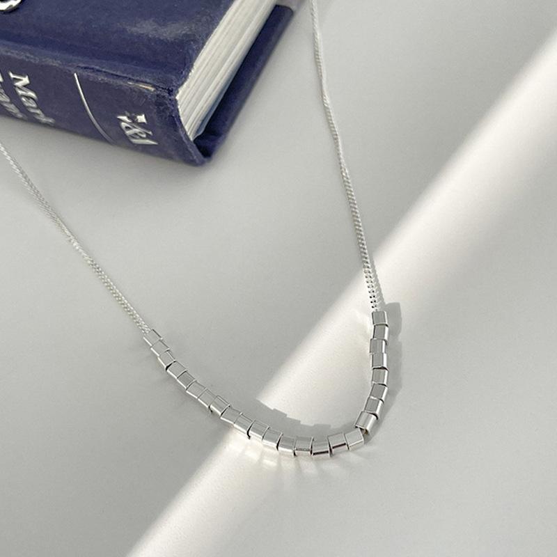 Three-Dimensional Small Square Necklace Female Autumn Fashion Atmosphere Nightclub Super Flash Di Sweet Cool Geometric Collarbone Chain Ins Choker