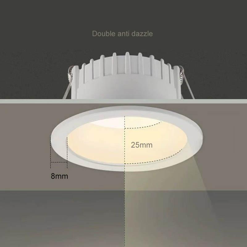 Dimmable LED Downlight Ceiling Lamp Anti Glare 7W 9W 12W 15W 18W LED Spot Lamp Backlight Indoor Lighting AC220V 110V