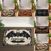 "UNWELCOME" Bat Gothic Style WELCOME Rug Doormat Living Room Bedroom Entrance Door Floor Mat Hallway Backyard Foot Mat Hallowmas