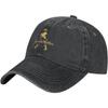 ISILA Johnnie Music and Walker Cap Unisex Adjustable Hip-Hop Fashion Washed Denim Caps for Outdoor Black