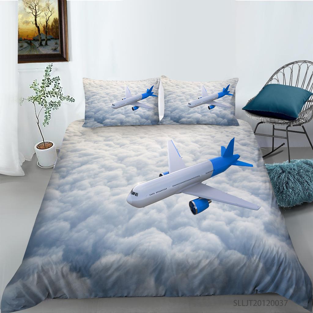 3D Deluxe sada ložního prádla Povlak na přikrývku a povlak na polštář se vzorem vozidla 2 nebo 3 kusy na loď nebo na kolo Potištěné v plné velikosti, pratelné a pohodlné povlečení