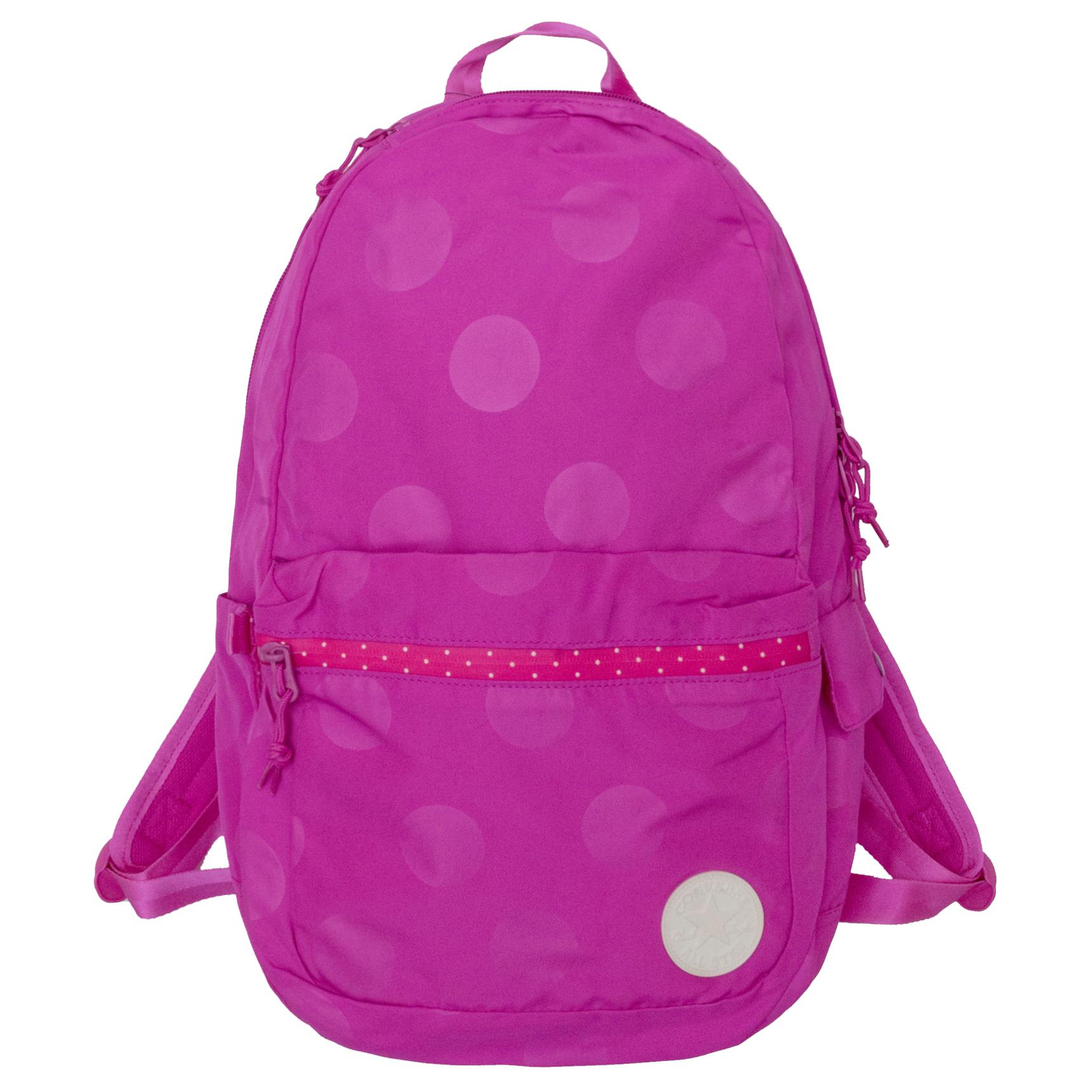 Converse Fashion Simple Polka Dot Print Design Zipper Closure Backpack Women backpack Magenta 10003803-A02 Rose Red