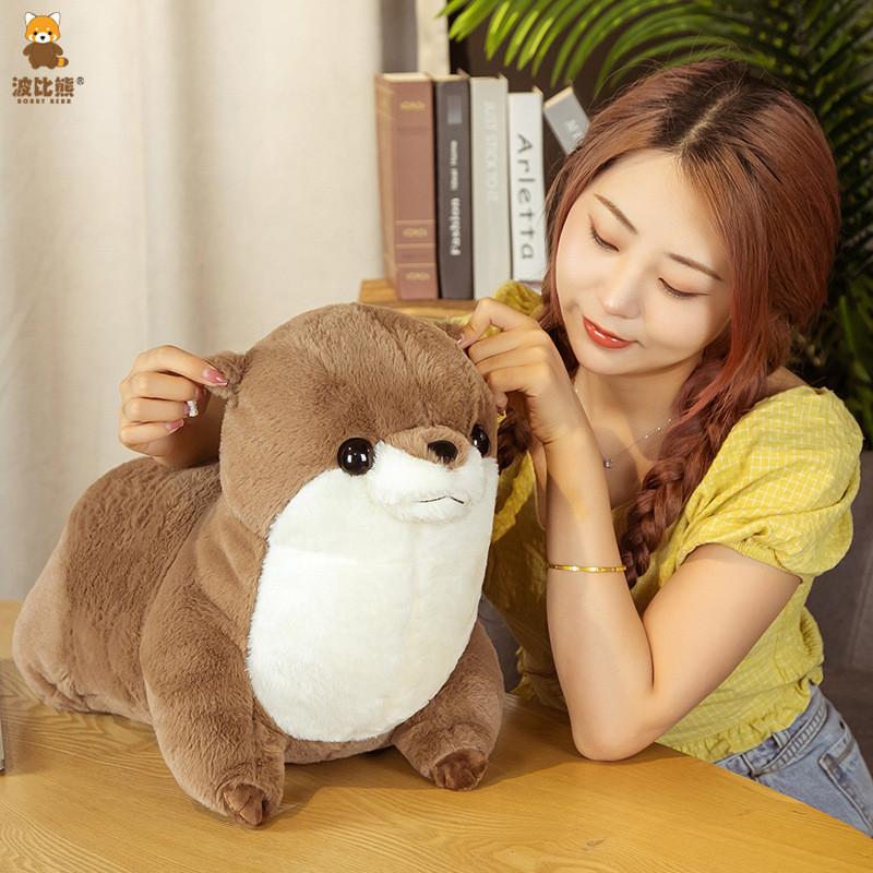 Otter Adorable Lying Plush Toy Soothing Cuddly Companion Children Gift Birthday