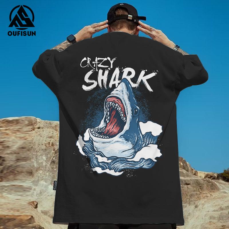 Hai-T-Shirts für Männer 3D-Ukiyo-E-Druck Wildes Tier Herrenbekleidung Street Harajuku T-Shirts Lässige kurzärmelige übergroße T-Shirts