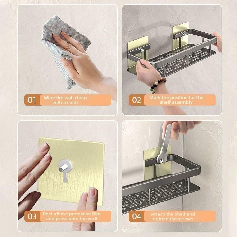 Waterproof Wall-Mounted Shelf Rack Thicken Cosmetic Storage Box Durable Toilet Shelf  Home