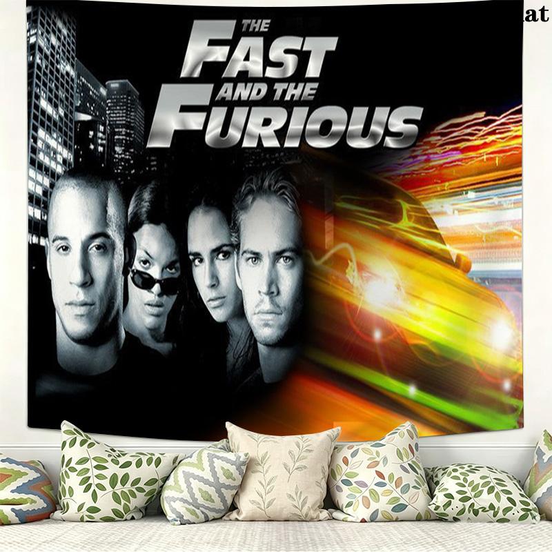 Autorennen Fast Furious Wandteppich Ästhetischer Wandbehang Bedruckter Stoffdecke Dekorative Wandteppiche für Schlafzimmer Wohnzimmer Heimdekoration
