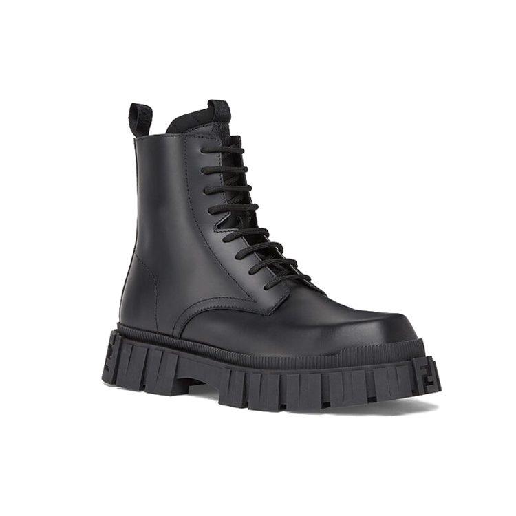 FENDI Force PU Combat Boots Men's Black 7U1447AD74F0ABB