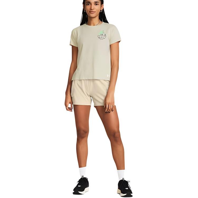 Under Armour Pantalones Cortos Deportivos Cómodos de Color Sólido Pantalones Cortos para Mujer Caqui Gris 1383360-289