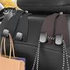 1/2 Stück Auto-Kopfstützenhaken zur Aufbewahrung der Autositzlehne, Kunstleder-Auto-Geldbörsenhaken, Doppelhaken für Autotaschen für Auto, SUV, LKW