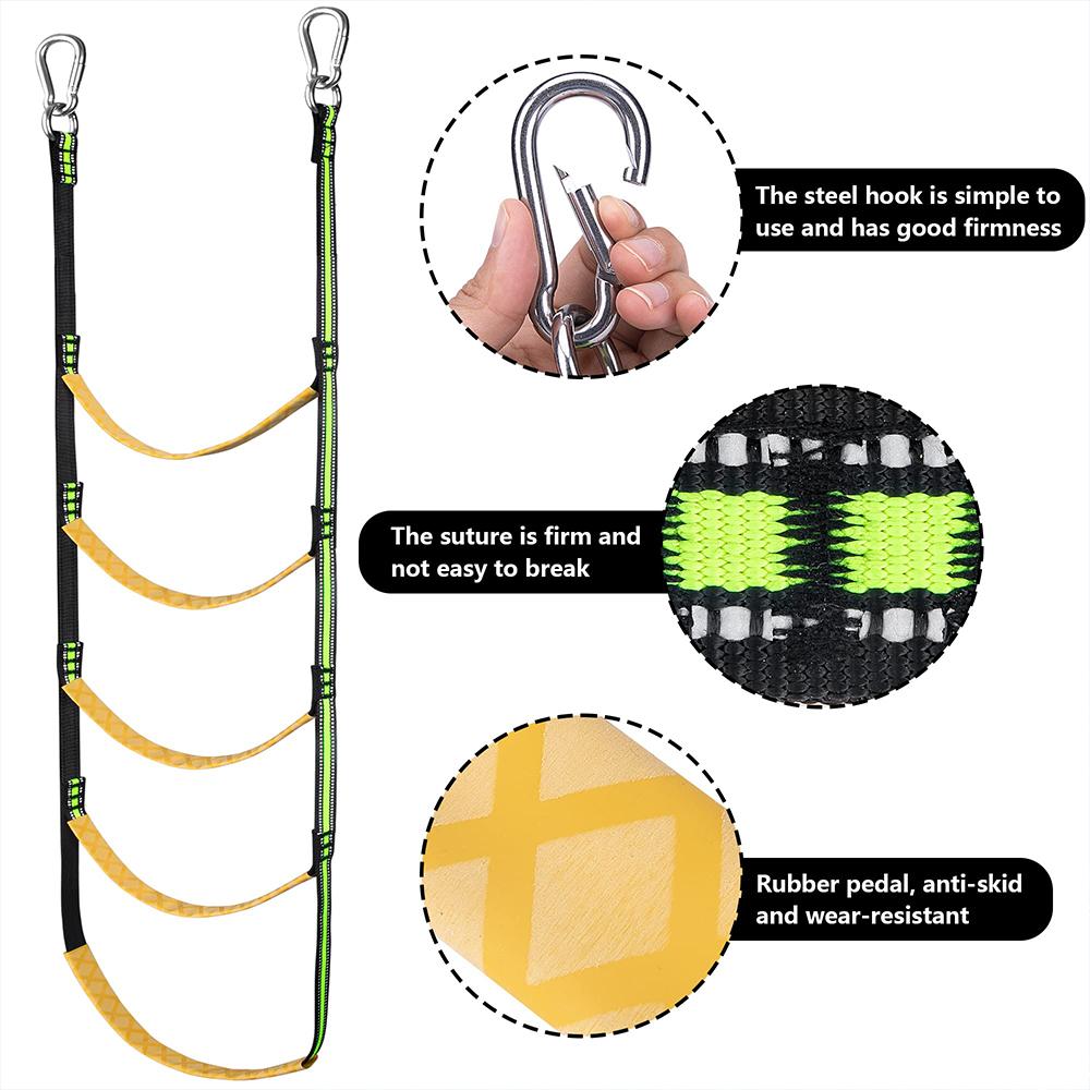 3/4/5 Step Boat Rope Ladder Folding Hanging Rope Ladder Light-weight Uv-proof Portable Rope Ladder Boat Boarding