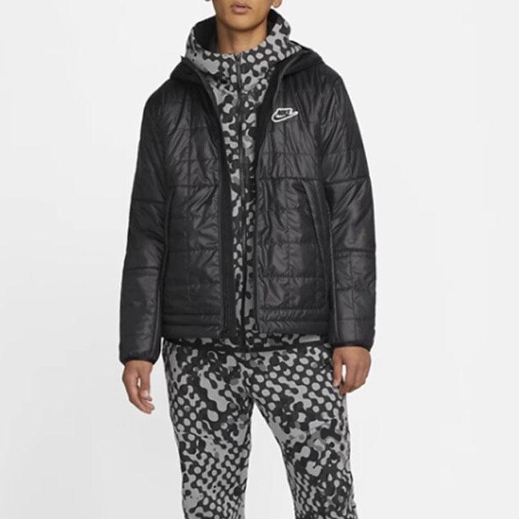 Nike Synthetisch gefüllte Fleece-gefütterte Hoodie-Jacke mit Logo-Patch Herren Oberbekleidung Schwarz DJ0434-010