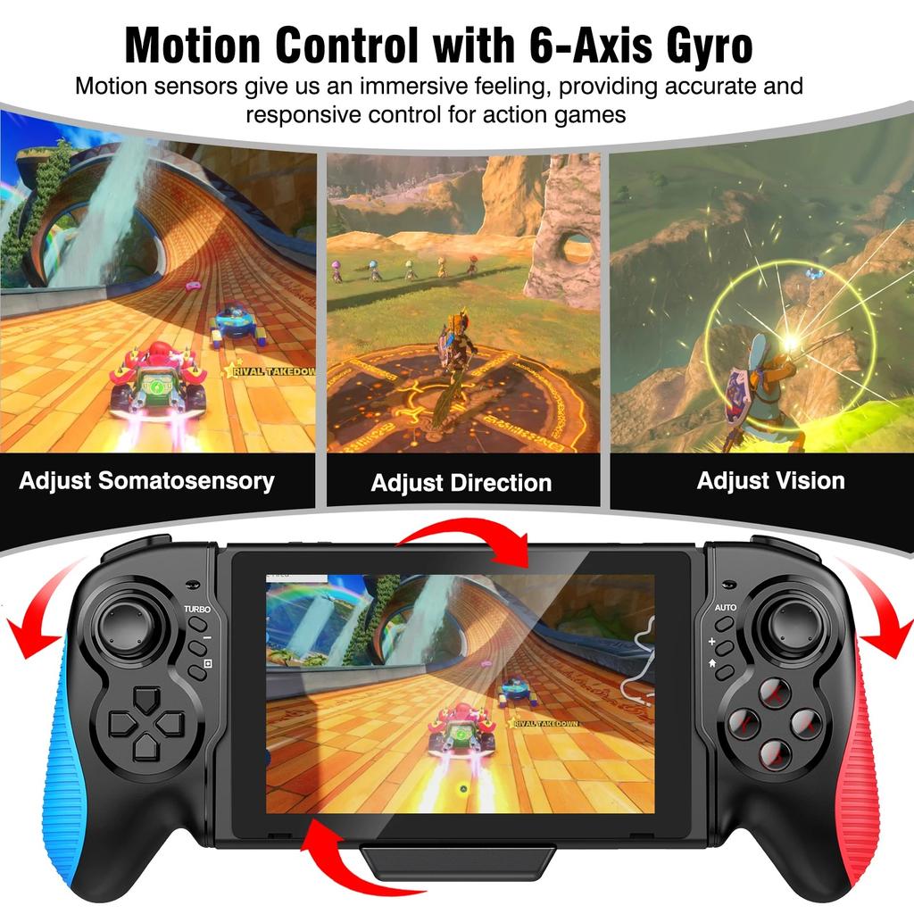 Nintendo Switch/Switch OLED, One-Piece Joypad Switch Pro Controller for Handheld Mode, Switch Controller Remote with Turbo (Rocker Upgrade)