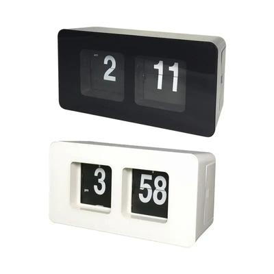 Digital Auto Flip Desktop Clock Classic Retro Table Flip Page Alarm Clocks Household Bedroom Kitchen Office Clock Home Decor