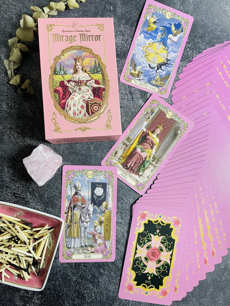 Carte dei Tarocchi Fantasy Rinascimentali 12x7 Arte Vintage Divinazione Oracolo Gioco da Tavolo Accessori Magici Lettura della Fortuna Edizione Inglese