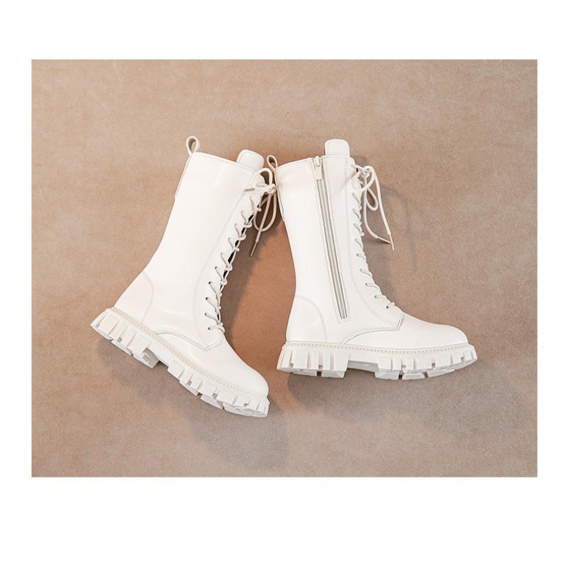 Stivali per bambini Ragazze Estate Nuovi stivali alti Versione coreana di stivali Martin in stile britannico Stivali in pelle da principessa Bambina