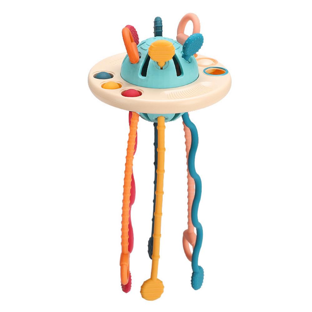 Develop teething toy montessori sensory toys baby toy silicone pull rope educational toys for babies 0-12 months