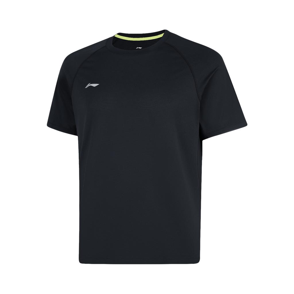 Li Ning Sport Lifestyle Serie Einfarbig Atmungsaktiv Vielseitig Lässig Kurzarm T-Shirt Herren T-Shirts Schwarz ATSV437-1